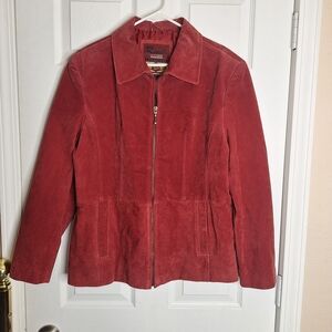 Reed Leather Sportswear Women's Red Leather Suede Jacket Size XL